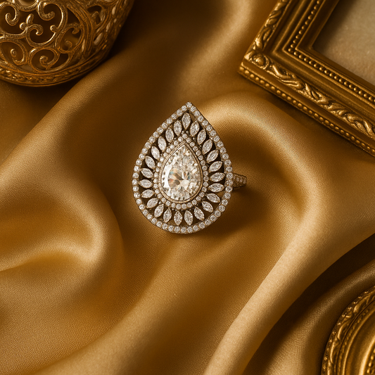 Ruqaya Teardrop Diamond Ring