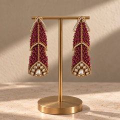 Mehrunisa Ruby Cascade Necklace & Earrings Set