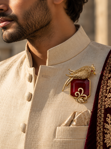 Ruhani Parrot Brooch