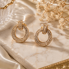 Pavé Circle Stud Earrings