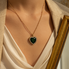 Emerald Heart Luxe Pendant Necklace