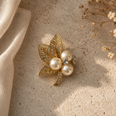 Pearl Garden Gold Brooch
