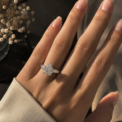 Aurora Pear Solitaire Ring