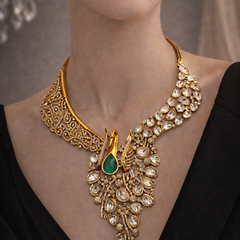 Emerald Peacock Heritage Necklace Set