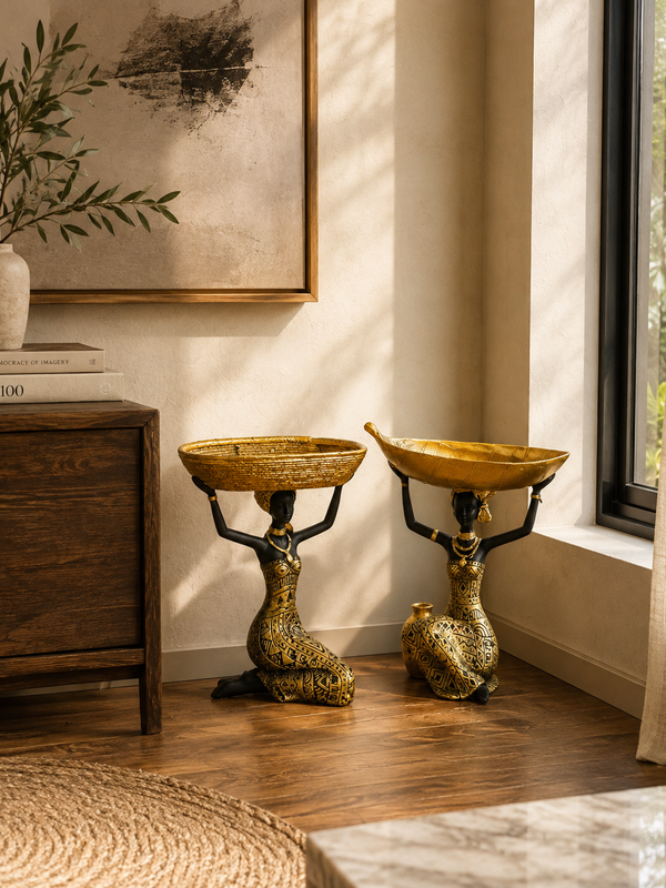The Golden Gatherings Decorative Basket Duo