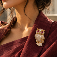 Rakta Drishti Owl Brooch