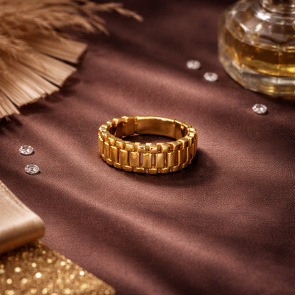 Golden Link Band Ring