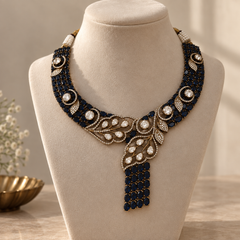 Neelanjali Sapphire Statement Necklace & Earrings Set