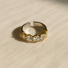 Radiant Spark Adjustable Diamond Ring