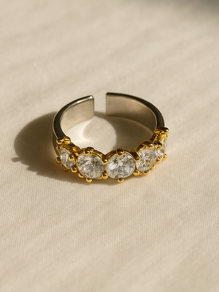 Radiant Spark Adjustable Diamond Ring