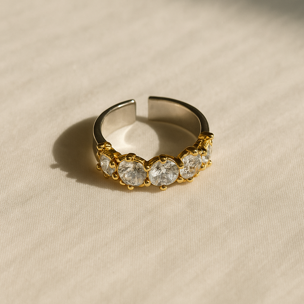 Radiant Spark Adjustable Diamond Ring