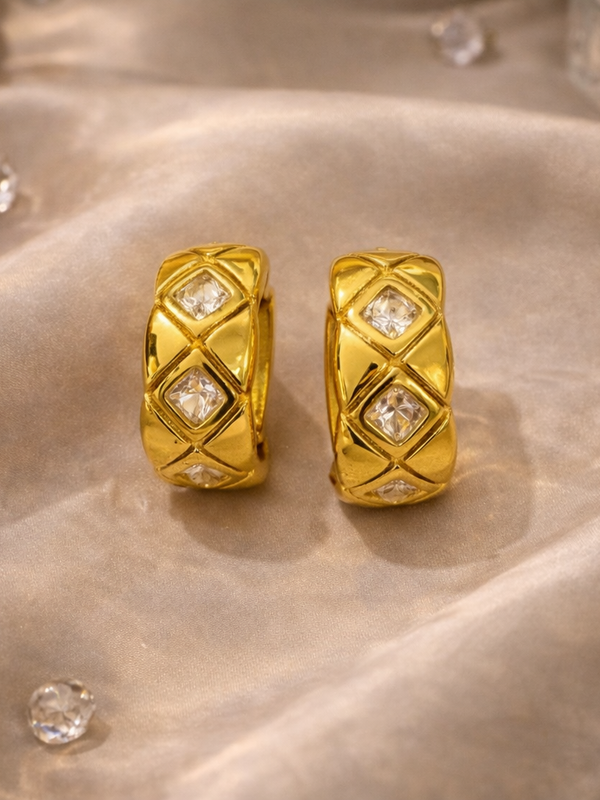 Elara Pavé Disc Stud Earrings