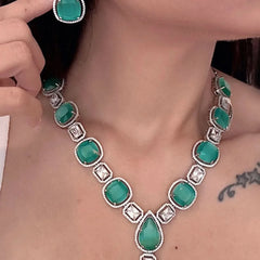 Aqua Glint Diamond Necklace Set