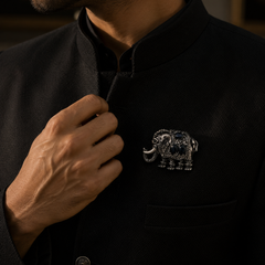 The Midnight Maharaja Elephant Brooch