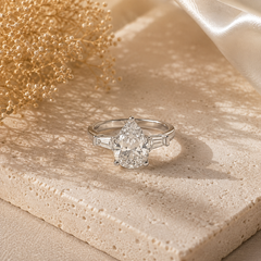Aurora Pear Solitaire Ring