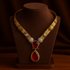 Aarunya Ruby Regal Necklace Set