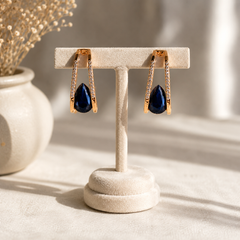 Midnight Sapphire Drop Earrings