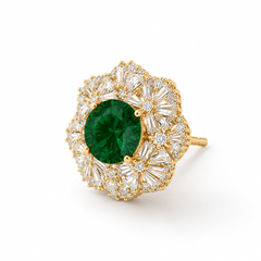 Emerald Blossom Stud Earrings