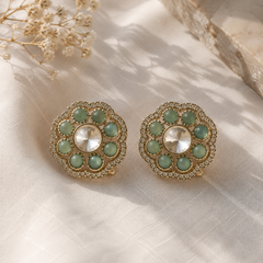 Meher Mint Kundan Studs