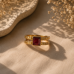 Riva Ruby Geometric Ring