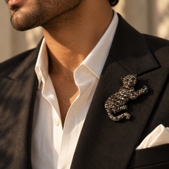Noir Panther Brooch