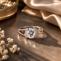 Solitaire Split Band Ring