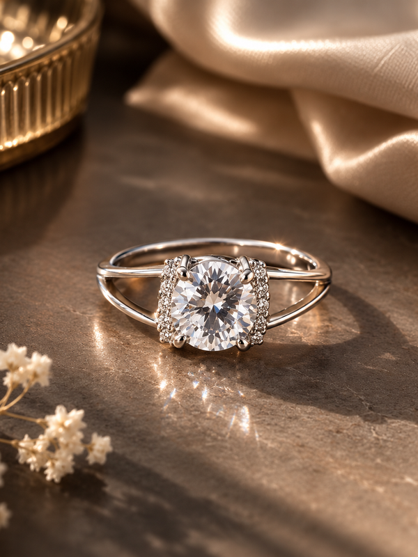 Solitaire Split Band Ring