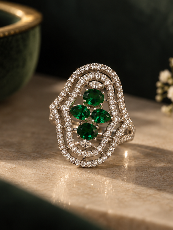 Emerald Noor Statement Ring