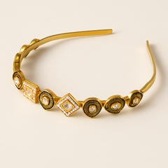 Heritage Kundan & Pearl Statement Headband
