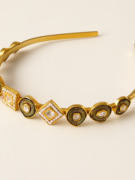 Heritage Kundan & Pearl Statement Headband