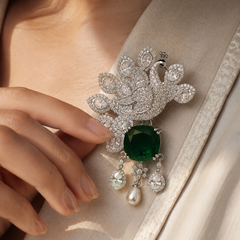 The Emerald Mayura Statement Brooch