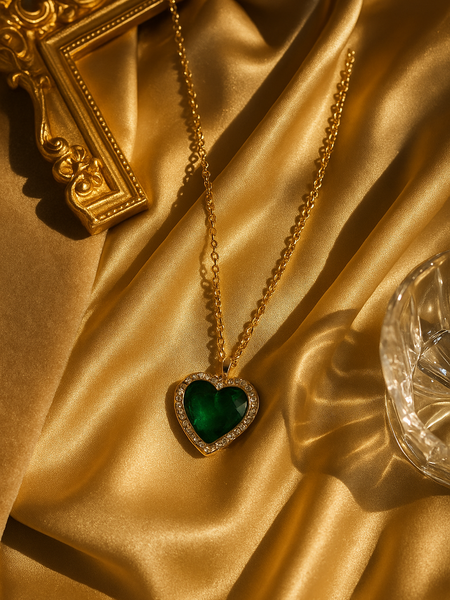 Emerald Heart Luxe Pendant Necklace