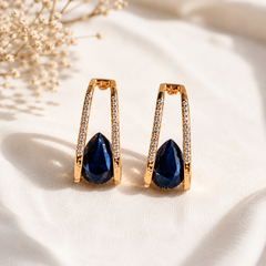 Midnight Sapphire Drop Earrings