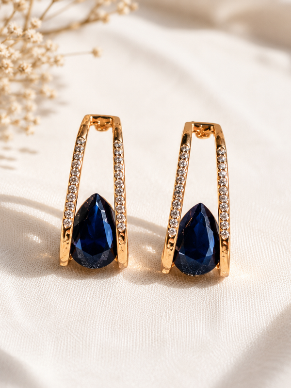 Midnight Sapphire Drop Earrings