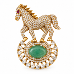 Ashva Emerald Statement Brooch