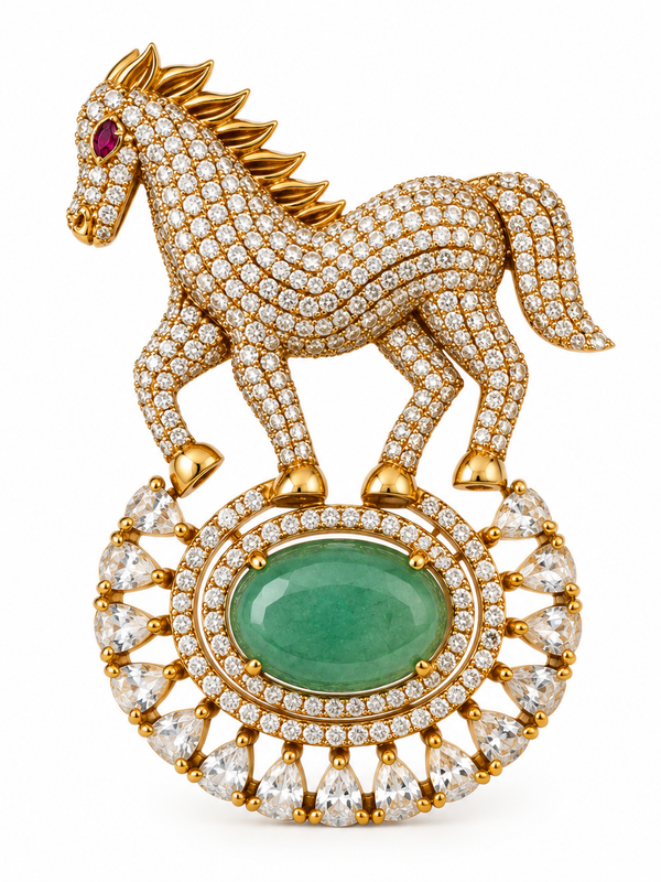 Ashva Emerald Statement Brooch