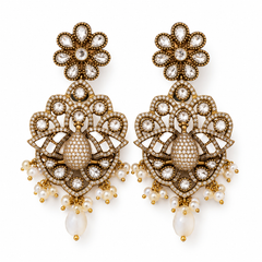 Mayur Mahal Kundan Necklace & Earrings Set