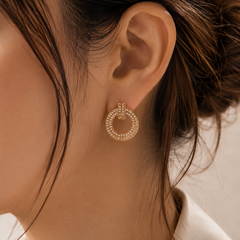 Pavé Circle Stud Earrings