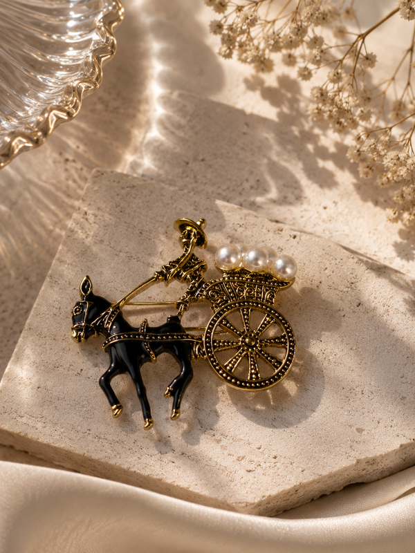 Vintage Pearl Carriage Brooch