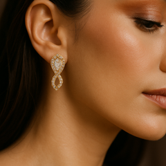 Sparkling Teardrop Loop Earrings