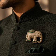 The Royal Emerald Elephant Brooch