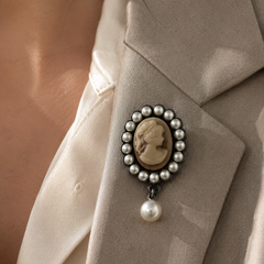 Regalia Pearl Cameo Brooch