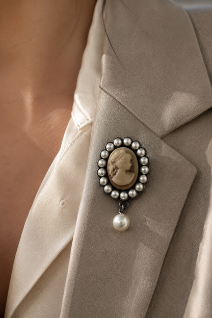 Regalia Pearl Cameo Brooch