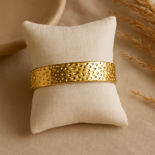 Textured Glow Gold-Plated Cuff Bracelet