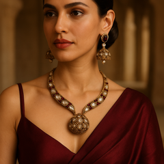Rajmohini Kundan Polki Necklace Set