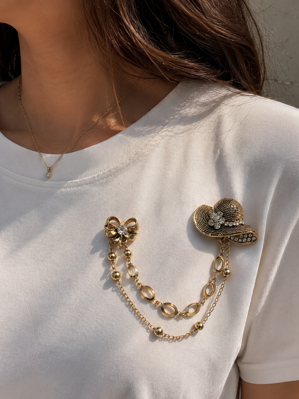 Monarch Elegance Chain Brooch