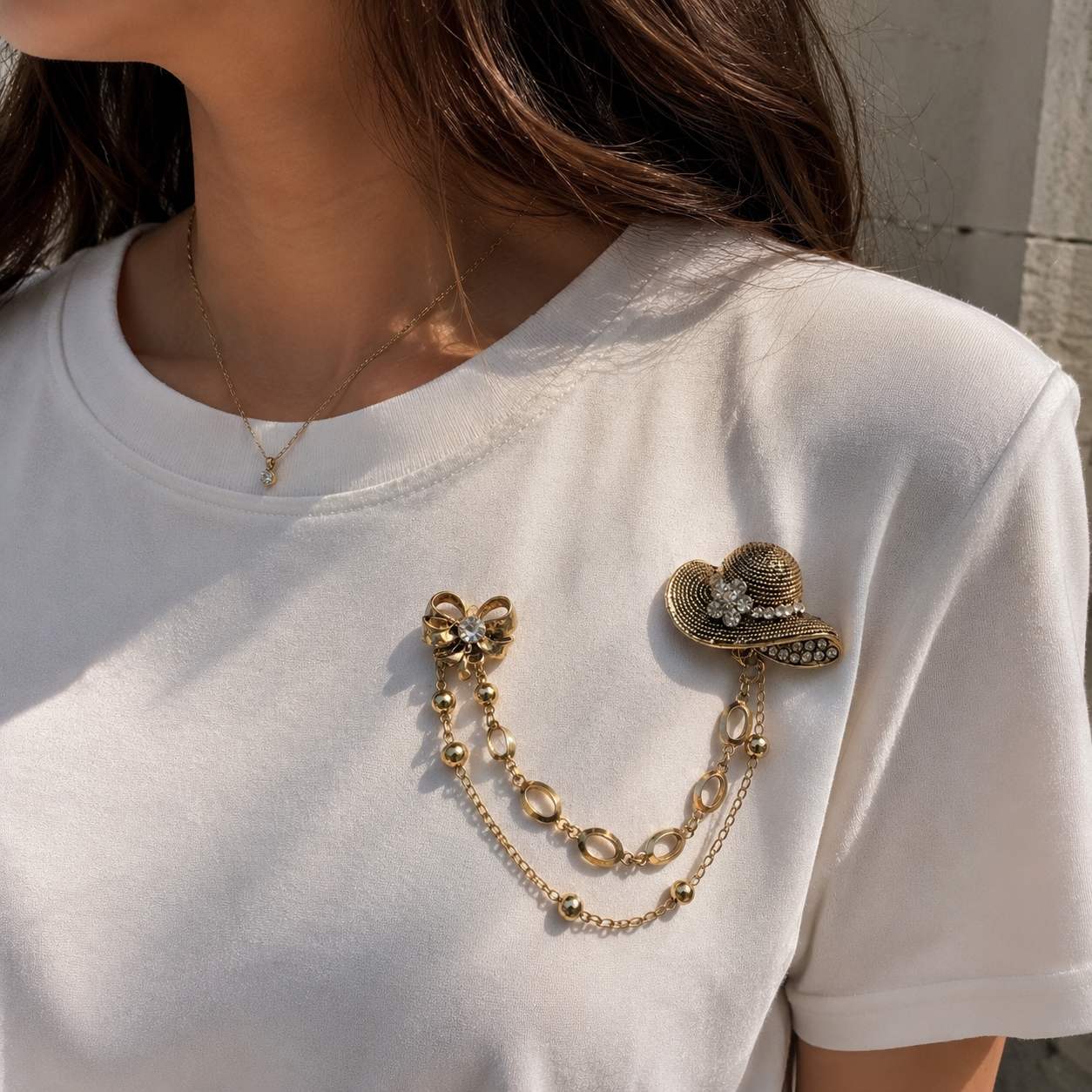 Monarch Elegance Chain Brooch