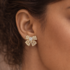 Aurielle Bow Crystal Stud Earrings