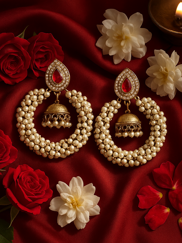Aarohi Pearl Ember Earrings