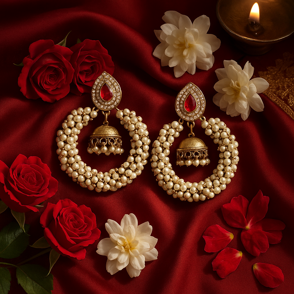 Aarohi Pearl Ember Earrings